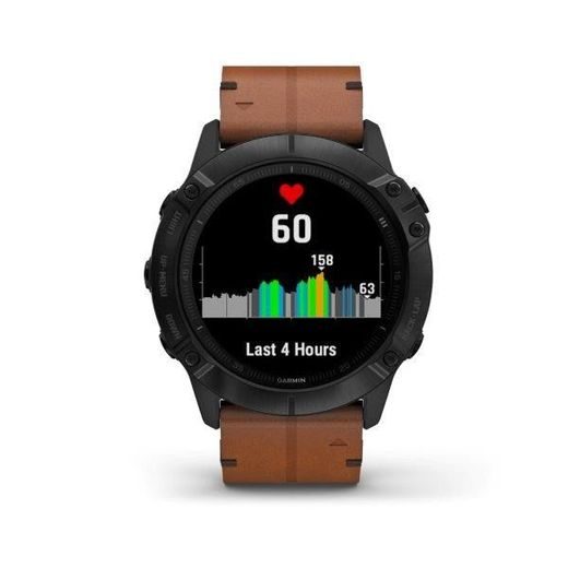 GARMIN FENIX6X PRO SAPPHIRE, BLACKDLC/BROWNLEATHER BAND (MAP/MUSIC) 010-02157-14 - GARMIN - ZNAČKY