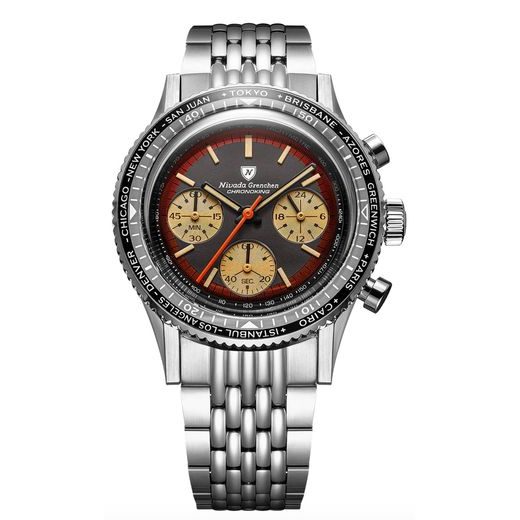 NIVADA GRENCHEN CHRONOKING RACING BLACK AMBER - INTER. BEZEL - CHRONOMASTER - BRANDS
