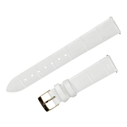 WHITE LEATHER STRAP AVIATOR FOR DOUGLAS MOONFLIGHT V.1.33.2.251.4 - GOLD BUCKLE - STRAPS - ACCESSORIES