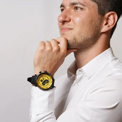 VOSTOK EUROPE LUNOCHOD-2 MULTIFUNCIONAL LINE YM86/620C504 - BLACK RUBBER STRAP - LUNOCHOD-2 - BRANDS