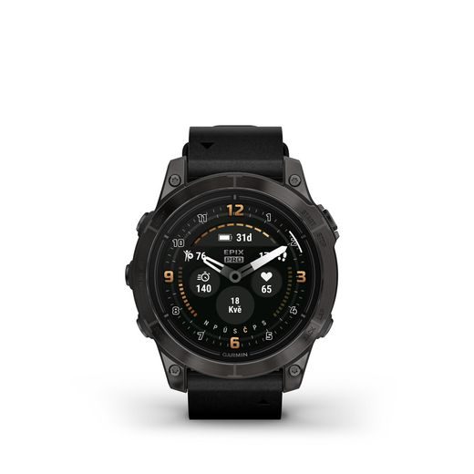 GARMIN EPIX™ PRO (GEN 2) SAPPHIRE EDITION CARBON GRAY DLC TITANIUM / BLACK LEATHER BAND - 010-02803-30 - EPIX - ZNAČKY