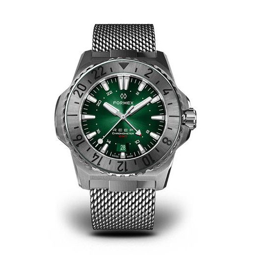 FORMEX REEF GMT AUTOMATIC CHRONOMETER GREEN DIAL WITH RED GMT - REEF - BRANDS
