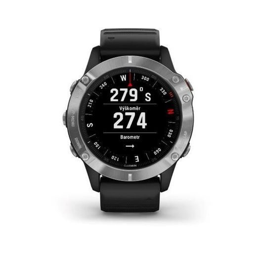 GARMIN FENIX6 GLASS, SILVER/BLACK BAND 010-02158-00 - GARMIN - ZNAČKY