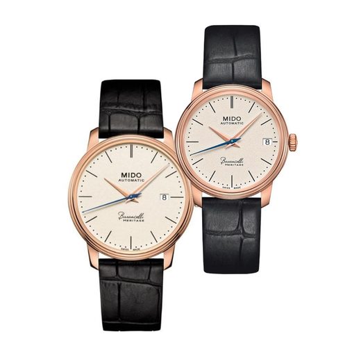 SET MIDO BARONCELLI HERITAGE M027.407.36.260.00 A M027.207.36.260.00 - HODINKY PRO PÁRY - HODINKY