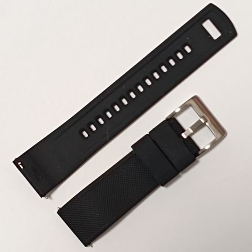 SILICONE STRAP, BLACK WITH SILVER BUCKLE - STRAPS - ACCESSORIES