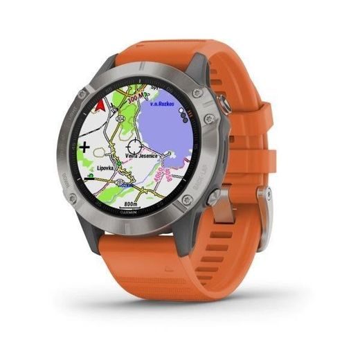 GARMIN FENIX6 PRO SAPPHIRE, TITANIUM/ORANGE BAND (MAP/MUSIC) 010-02158-14 - GARMIN - ZNAČKY