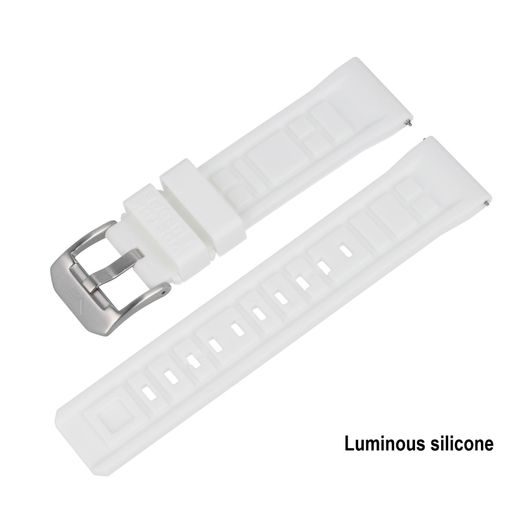 SILICONE STRAP VOSTOK EUROPE FOR SYSTEMA PERIODICUM - WHITE/LUMINESCENT - STRAPS - ACCESSORIES