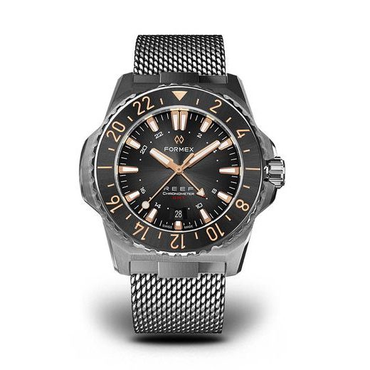 FORMEX REEF GMT AUTOMATIC CHRONOMETER BLACK DIAL WITH ROSE GOLD - REEF - BRANDS