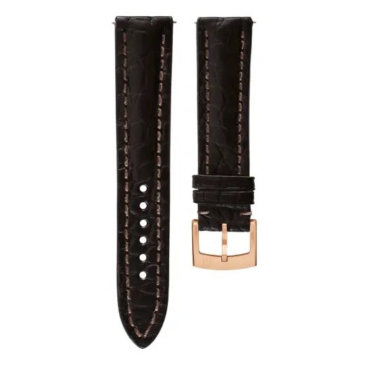 KOŽENÝ ŘEMÍNEK BIATEC Z PRAVÉHO KROKODÝLA | HNĚDÝ - 20 MM - STRAPS - ACCESSORIES