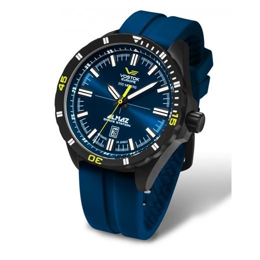 SILICONE STRAP VOSTOK EUROPE FOR ALMAZ NH35A-320C257 - BLUE/BLACK BUCKLE - STRAPS - ACCESSORIES
