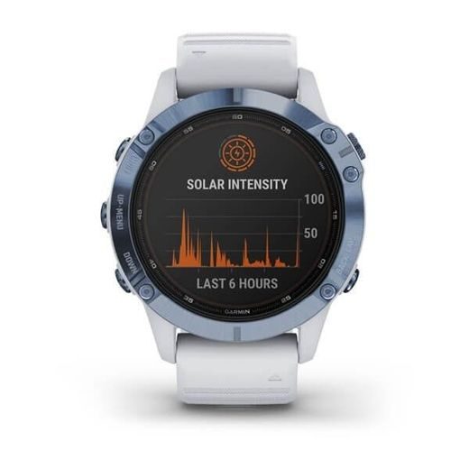 GARMIN FENIX6 PRO SOLAR, TITANIUM BLUE/WHITE BAND (MAP/MUSIC) 010-02410-19 - GARMIN - ZNAČKY