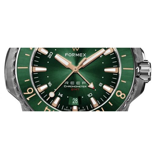 FORMEX REEF GMT AUTOMATIC CHRONOMETER GREEN DIAL WITH ROSE GOLD - REEF - BRANDS