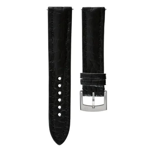 KOŽENÝ ŘEMÍNEK BIATEC Z PRAVÉHO KROKODÝLA | ČERNÝ - 20 MM - STRAPS - ACCESSORIES