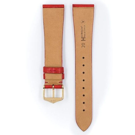 ŘEMÍNEK HIRSCH MASSAI OSTRICH 1 - ČERVENÝ - STRAPS - ACCESSORIES