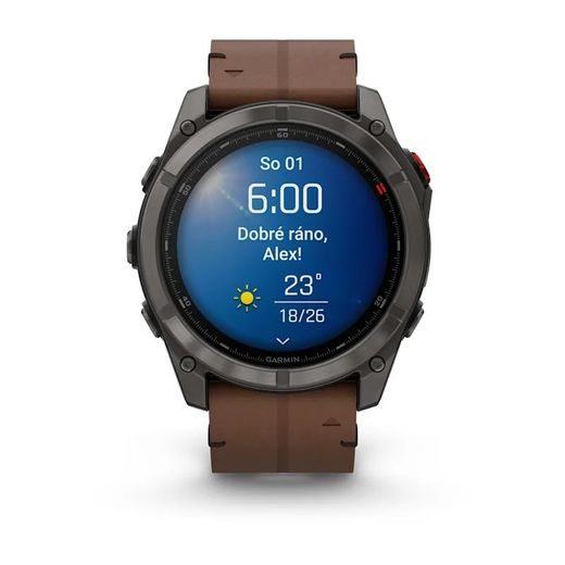 GARMIN FĒNIX® 8 PRO – 51 MM, AMOLED SAPPHIRE, CARBON GREY DLC TITANIUM S CHESTNUT KOŽENÝM ŘEMÍNKEM 010-03199-40 - FENIX 8 PRO 51MM - ZNAČKY