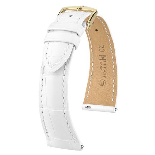 ŘEMÍNEK HIRSCH LONDON ALLIGATOR - BÍLÝ, MAT - ŘEMÍNKY - OSTATNÍ