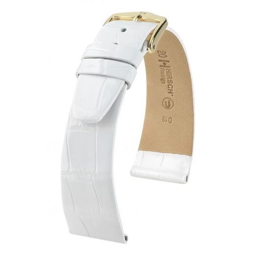 ŘEMÍNEK HIRSCH PRESTIGE 1 ALLIGATOR - BÍLÝ, LESK - ŘEMÍNKY - OSTATNÍ