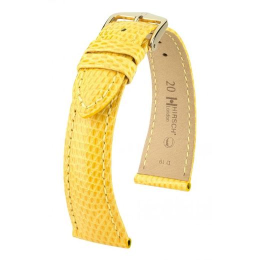 ŘEMÍNEK HIRSCH LONDON 1 LIZARD - ŽLUTÝ, LESK - ŘEMÍNKY - OSTATNÍ