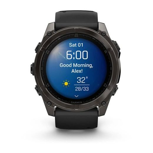 GARMIN FENIX® 8 – 51 MM, AMOLED SAPPHIRE, CARBON GREY DLC S BLACK/GREY SILIKONOVÝM ŘEMÍNKEM 010-02905-21 - FENIX 8 51MM - ZNAČKY