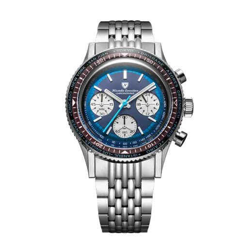 NIVADA GRENCHEN CHRONOKING RACING BLUE LAGOON - INTER. BEZEL - CHRONOMASTER - BRANDS