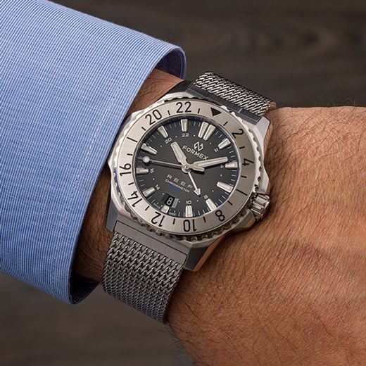 FORMEX REEF GMT AUTOMATIC CHRONOMETER BLACK DIAL WITH BLUE GMT - REEF - BRANDS