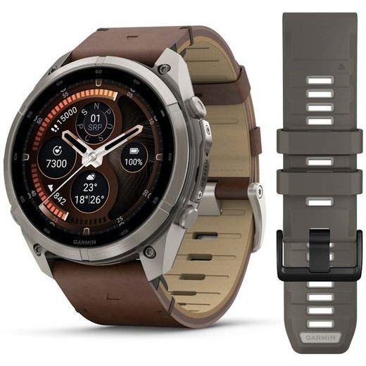 GARMIN FENIX® 9 PRO INREACH - 51 MM, TITANIUM S KOŽENÝM ŘEMÍNKEM WALNUT 010-04337-41 - FENIX 9 PRO INREACH - ZNAČKY