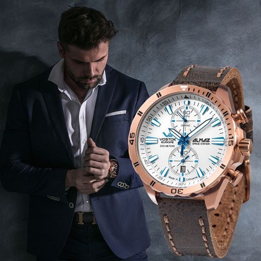 VOSTOK EUROPE ALMAZ CHRONO LINE 6S11-320B676 - ALMAZ SPACE STATION - BRANDS