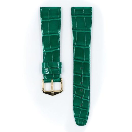 ŘEMÍNEK HIRSCH PRESTIGE 1 ALLIGATOR - ZELENÝ, LESK - STRAPS - ACCESSORIES