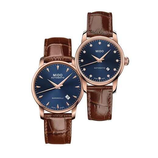 SET MIDO BARONCELLI MIDNIGHT BLUE M8600.3.15.8 A M7600.3.65.8 - WATCHES FOR COUPLES - WATCHES