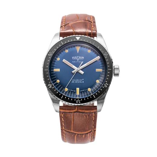 VULCAIN SKINDIVER NAUTIQUE BLUE WITH KHAKI BROWN LUM - SKINDIVER NAUTIQUE - ZNAČKY