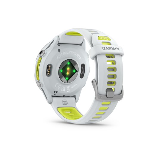 GARMIN FORERUNNER® 970 TITANOVÁ LUNETA WHITESTONE A POLOPRŮHLEDNÝ ŘEMÍNEK WHITESTONE/AMP YELLOW 010-02969-11 - FORERUNNER 970 - ZNAČKY