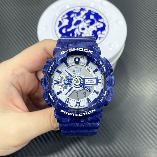 CASIO G-SHOCK GA-110BWP-2AER BLUE PORCELAIN EDITION - G-SHOCK - BRANDS