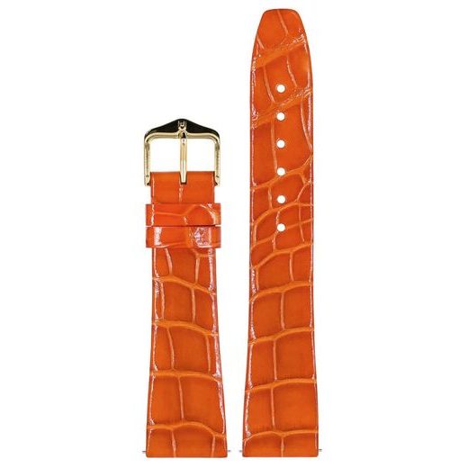 ŘEMÍNEK HIRSCH PRESTIGE ALLIGATOR - ORANŽOVÝ, LESK - ŘEMÍNKY - OSTATNÍ