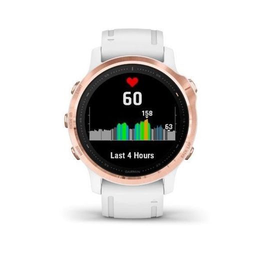 GARMIN FENIX6S PRO GLASS, ROSEGOLD/WHITE BAND (MAP/MUSIC) 010-02159-11 - GARMIN - BRANDS