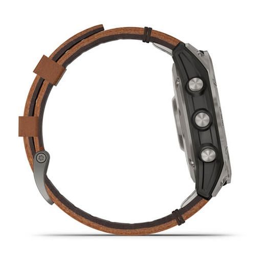 GARMIN FENIX 7 PRO SAPPHIRE SOLAR STYLE TITAN BROWN LEATHER BAND 010-02540-31 - GARMIN - ZNAČKY