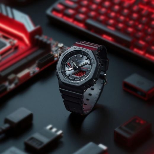 CASIO G-SHOCK GA-B2100BBR-1AER BLACK AND BOLD RED SERIES - CASIOAK - BRANDS