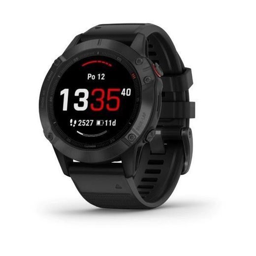 GARMIN FENIX 6 PRO GLASS, BLACK/BLACK BAND (MAP/MUSIC) 010-02158-02 - GARMIN - BRANDS