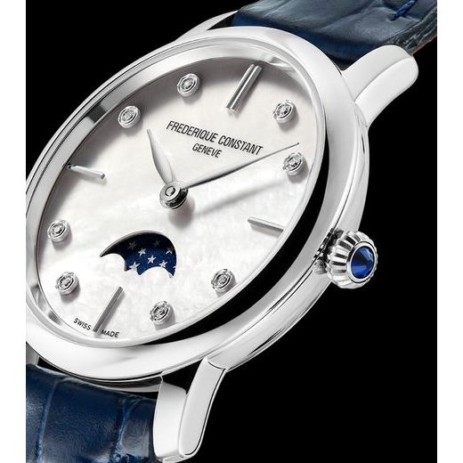 FREDERIQUE CONSTANT SLIMLINE LADIES MOONPHASE QUARTZ FC-206MPWD1S6 - SLIMLINE LADIES - BRANDS