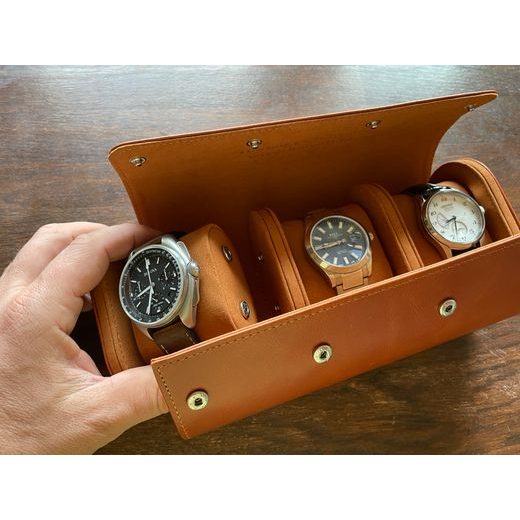 KOŽENÉ CESTOVNÍ POUZDRO NA 3 HODINKY – UKÁZKA MANIPULACE 4 - WATCH BOXES - ACCESSORIES