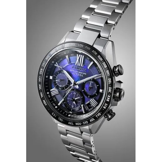 CITIZEN ATTESA SATELLITE WAVE GPS UNITE WITH BLUE LIMITED EDITION CC4075-50L - SUPER TITANIUM - ZNAČKY