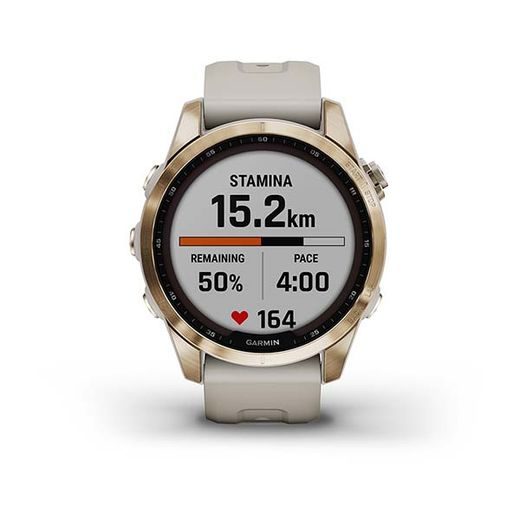 GARMIN FENIX 7S SAPPHIRE SOLAR TITAN CREAM GOLD/ SAND SILICONE BAND - 010-02539-21 - ARCHÍV