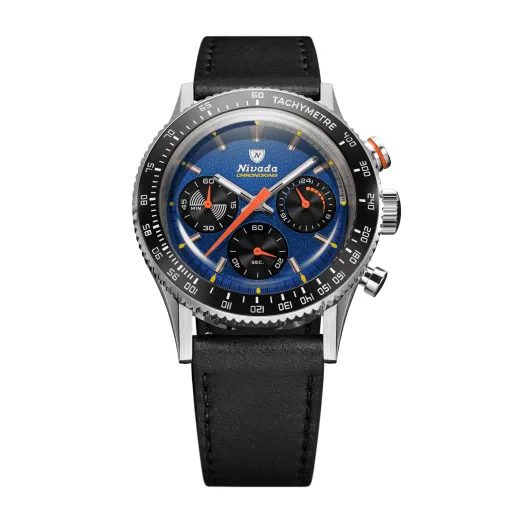 NIVADA GRENCHEN CHRONOKING MECAQUARTZ RACING BLUE - INTER. BEZEL - CHRONOMASTER - ZNAČKY