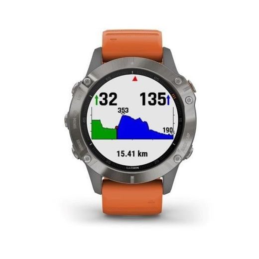 GARMIN FENIX6 PRO SAPPHIRE, TITANIUM/ORANGE BAND (MAP/MUSIC) 010-02158-14 - GARMIN - ZNAČKY