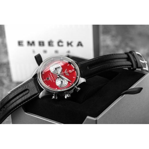 VOSTOK EUROPE LIMITED EDITION EMBÉČKA CHRONO LINE 6S21-325A492 - BLACK LEATHER STRAP - EMBÉČKA - BRANDS