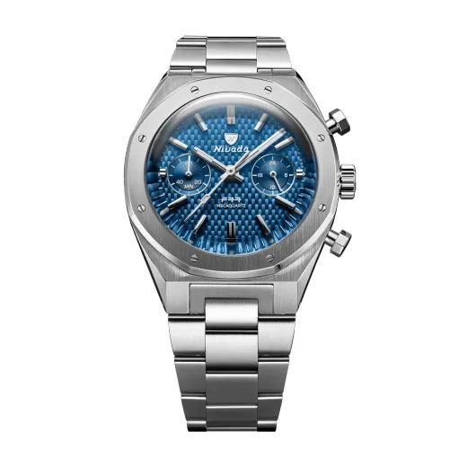 NIVADA GRENCHEN F77 CHRONOGRAPH MECAQUARTZ BLUE 38 MM - F77 - BRANDS