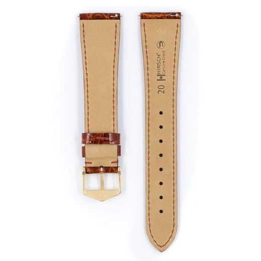 ŘEMÍNEK HIRSCH GENUINE CROCO 1 - ZLATOHNĚDÝ, LESK - STRAPS - ACCESSORIES