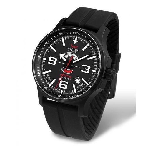 SILIKONOVÝ ŘEMÍNEK VOSTOK EUROPE PRO EXPEDITION NORTH POLE-1 - ČERNÝ/ČERNÁ SPONA - ŘEMÍNKY - OSTATNÍ