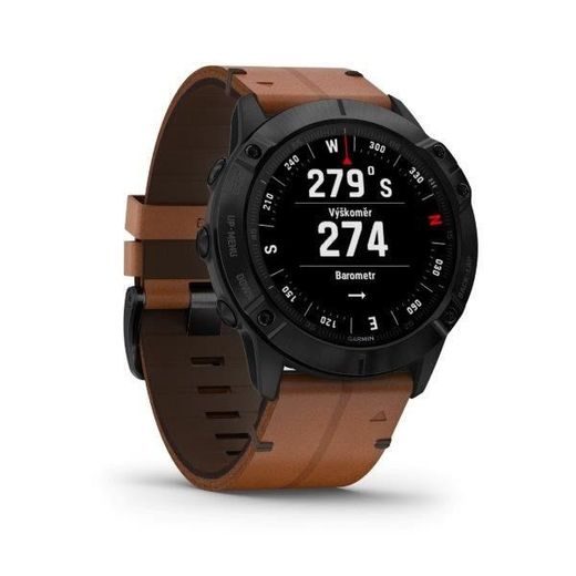 GARMIN FENIX6X PRO SAPPHIRE, BLACKDLC/BROWNLEATHER BAND (MAP/MUSIC) 010-02157-14 - GARMIN - ZNAČKY