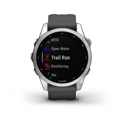 GARMIN FENIX 7S PRO GLASS SILVER / GRAPHITE SILICONE BAND - 010-02539-01 - FENIX 7S - BRANDS