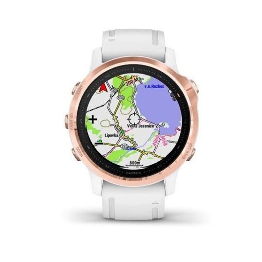 GARMIN FENIX6S PRO GLASS, ROSEGOLD/WHITE BAND (MAP/MUSIC) 010-02159-11 - GARMIN - BRANDS